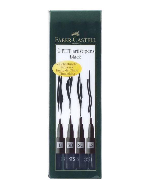 Confezione Pennarelli Faber-Castell 4 Pitt Artist Pen- Colorificio Manzoni